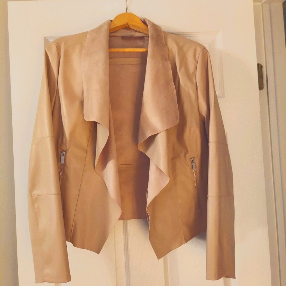 Bagatelle Cream Leather Coat Size L
